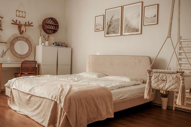 Łóżko tapicerowane do sypialni w azjatyckim stylu 5