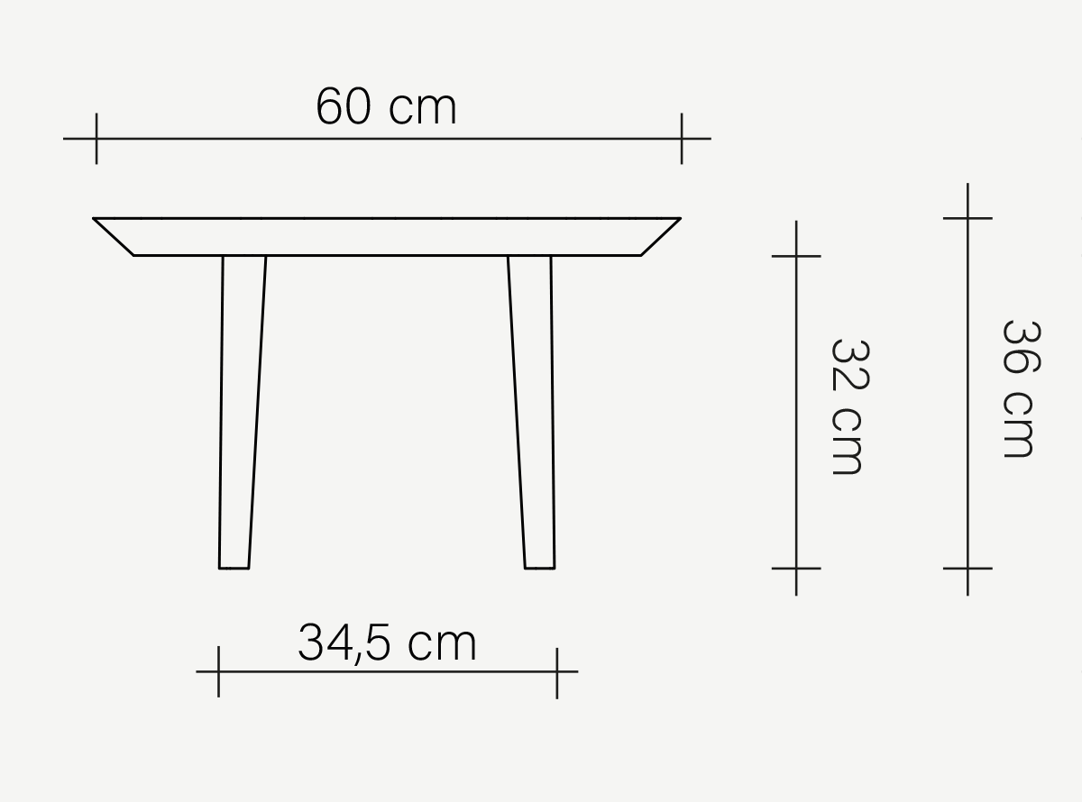 rysunek wymiarowy stolik kawowy będbowy kou | 60
