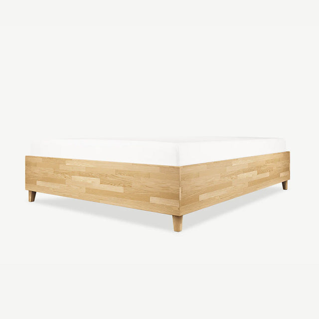 drewniane łóżko z pojemnikiem na wymiar flat lite mobile
