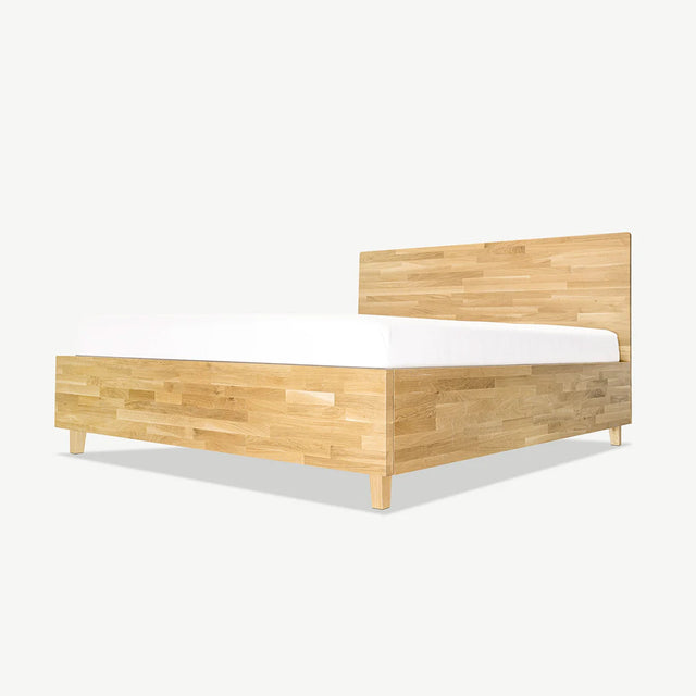 drewniane łóżko z pojemnikiem na wymiar Ol.WOOD mobile