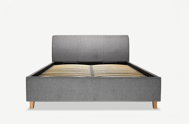 Łóżko tapicerowane z pojemnikiem Con szary - 10